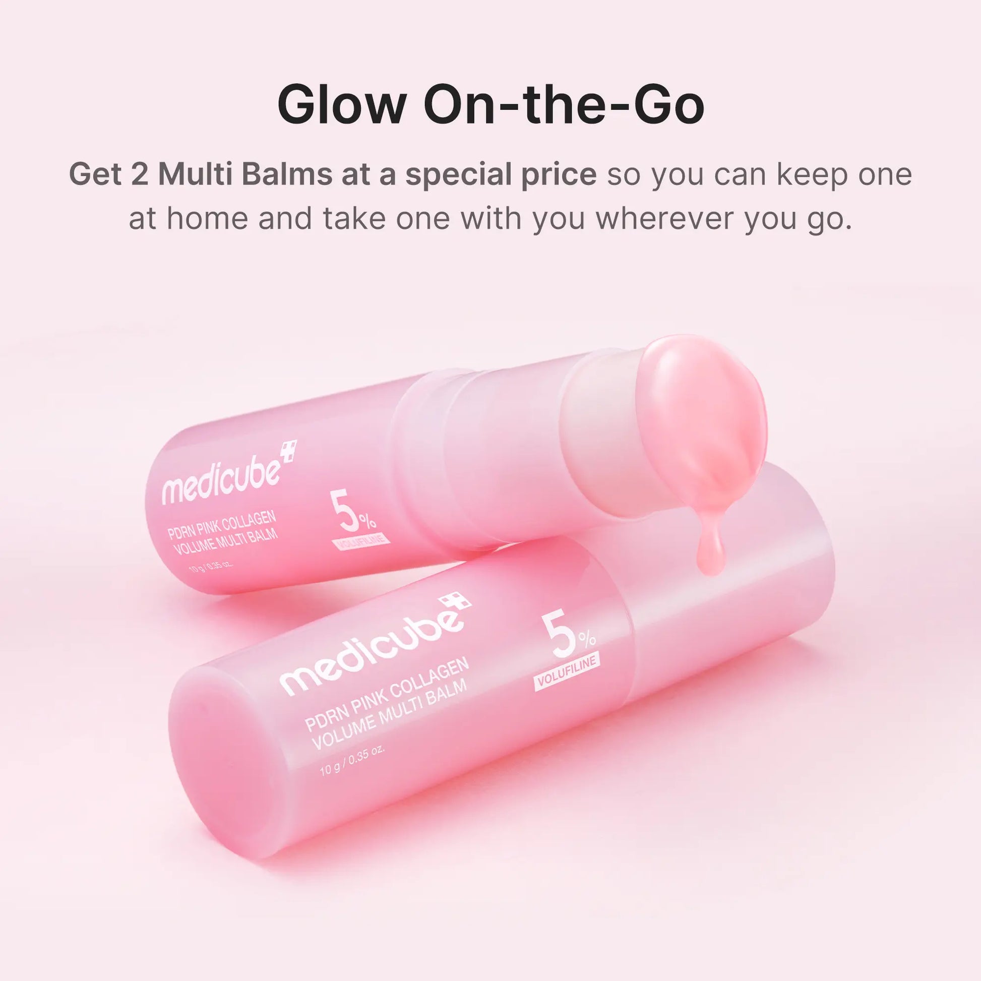 Medicube PDRN Pink Collagen Volume Multi Balm - Youthful Skin Solution for Fine Lines, Firming, and Anti-Aging Care | All-in-One Treatment for Under-Eyes, Neck, Forehead, Smile Lines, and Lips | Korean Skincare Essential