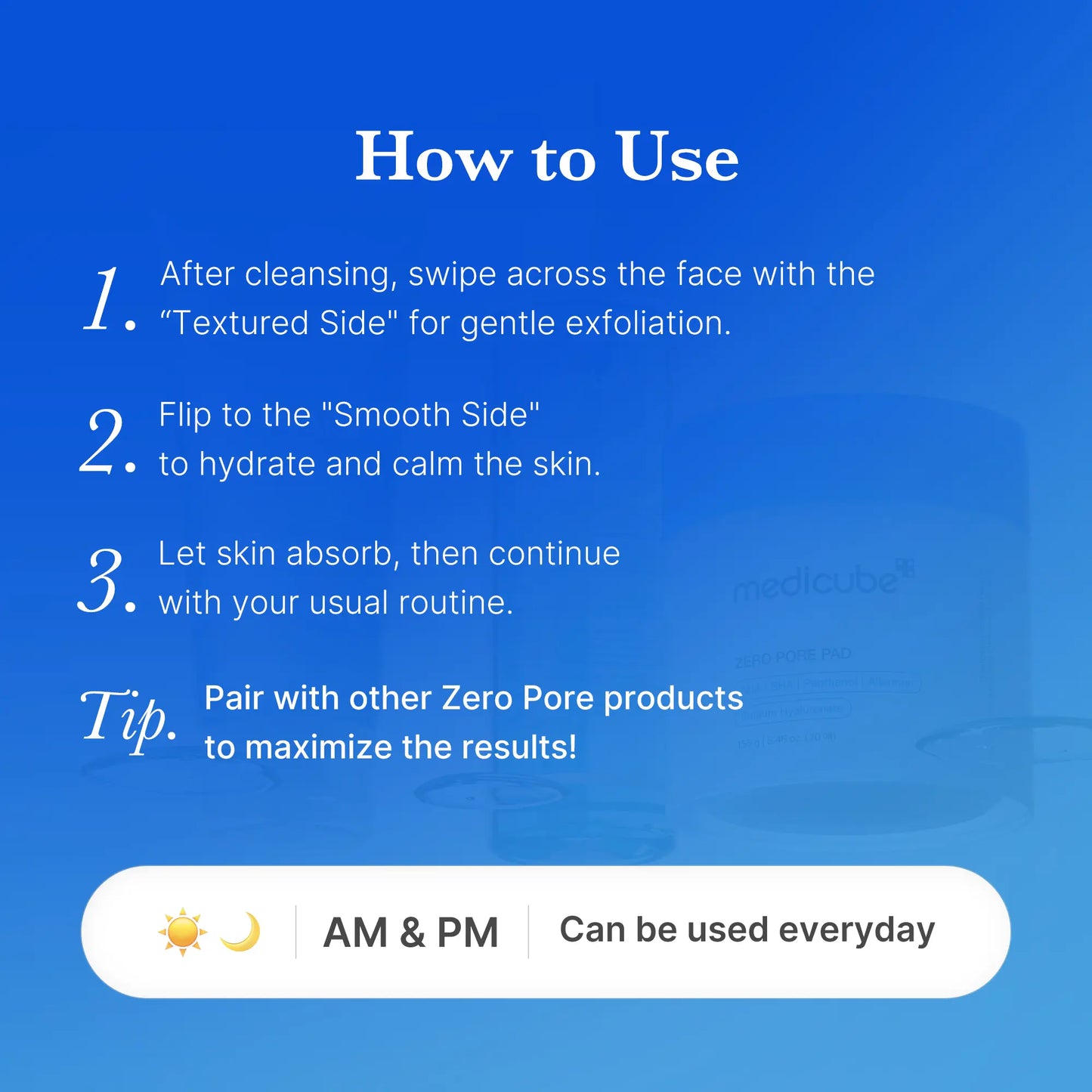 [Medicube] Zero Pore Pads (AHA + BHA) | Korean No.1 Viral Toner Pads